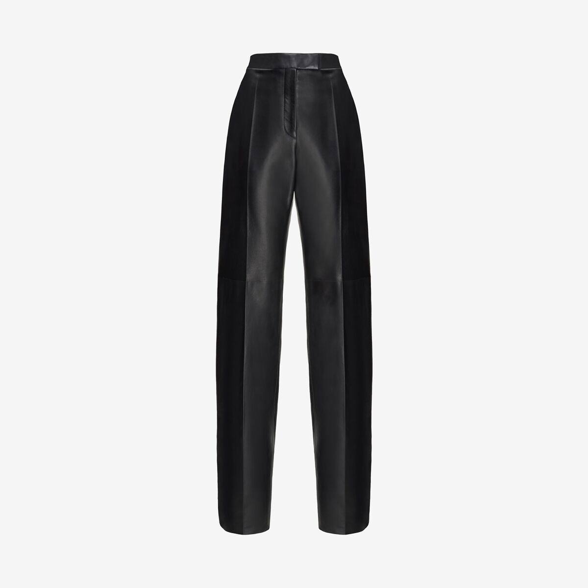 Alexander McQueen Women's Black Leather Trousers - 12 (Lambskin)